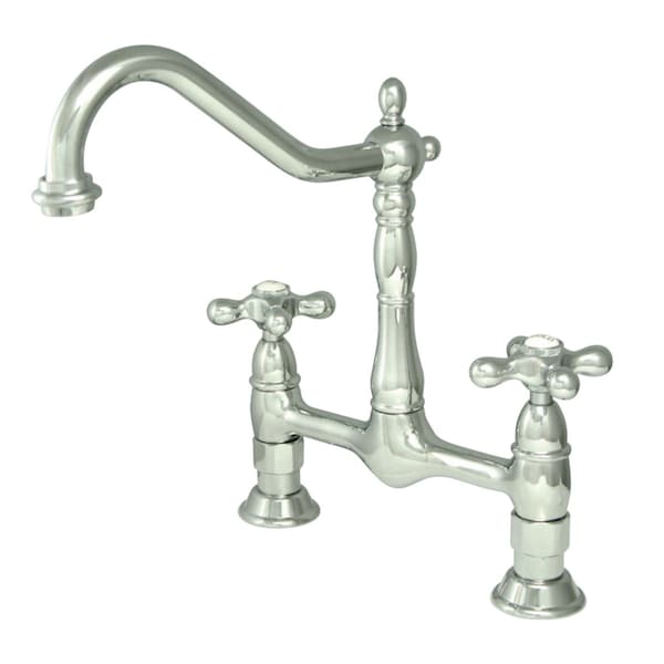 Kingston Brass KS1171AX Heritage Bridge Kitchen Faucet, Polished Chrome KS1171AX - main